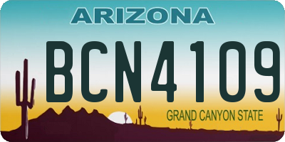 AZ license plate BCN4109