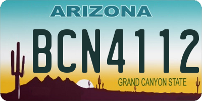 AZ license plate BCN4112