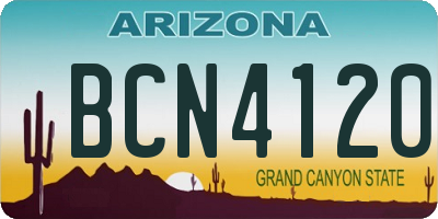 AZ license plate BCN4120