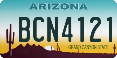 AZ license plate BCN4121