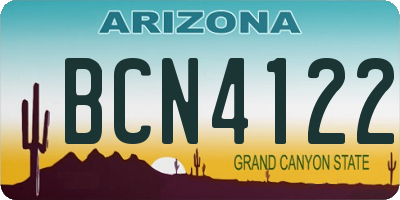 AZ license plate BCN4122