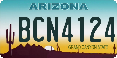 AZ license plate BCN4124