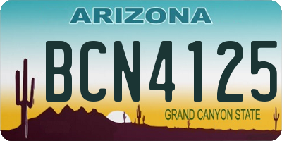 AZ license plate BCN4125