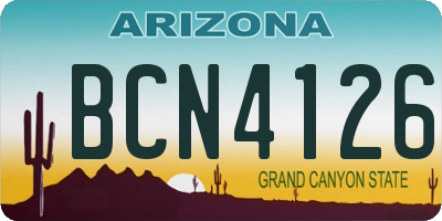 AZ license plate BCN4126