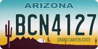 AZ license plate BCN4127