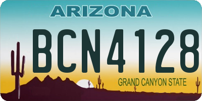 AZ license plate BCN4128