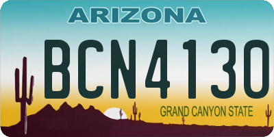 AZ license plate BCN4130