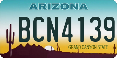 AZ license plate BCN4139