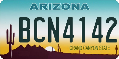 AZ license plate BCN4142