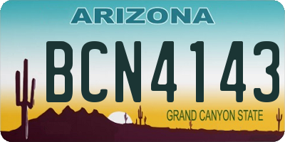 AZ license plate BCN4143