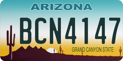 AZ license plate BCN4147