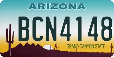 AZ license plate BCN4148