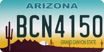 AZ license plate BCN4150