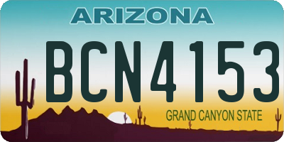 AZ license plate BCN4153