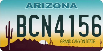 AZ license plate BCN4156