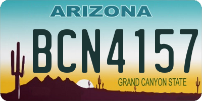 AZ license plate BCN4157