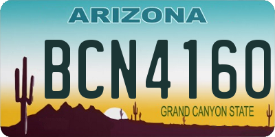 AZ license plate BCN4160