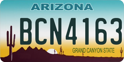 AZ license plate BCN4163