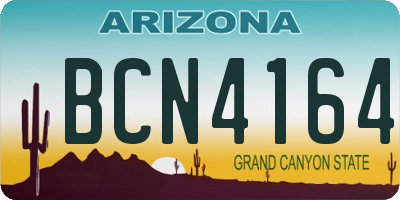 AZ license plate BCN4164