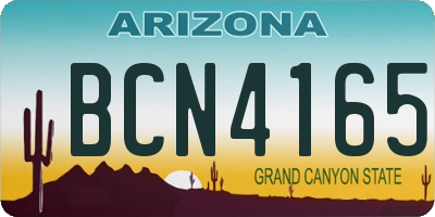 AZ license plate BCN4165