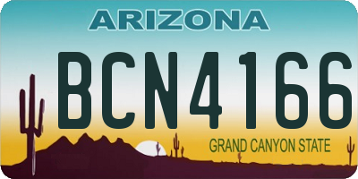 AZ license plate BCN4166