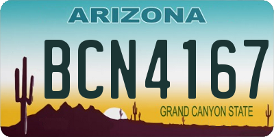 AZ license plate BCN4167