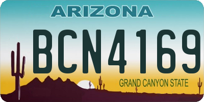 AZ license plate BCN4169