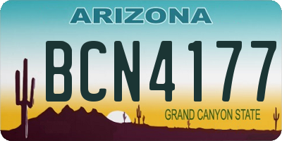 AZ license plate BCN4177