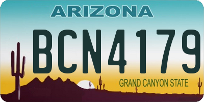 AZ license plate BCN4179