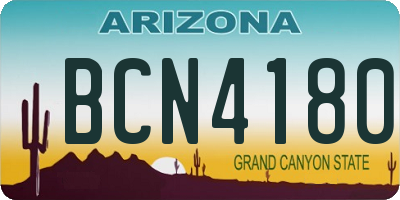 AZ license plate BCN4180