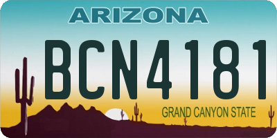 AZ license plate BCN4181