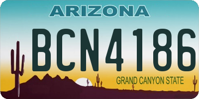 AZ license plate BCN4186