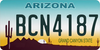 AZ license plate BCN4187