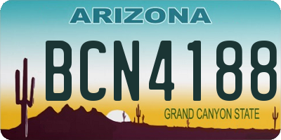 AZ license plate BCN4188