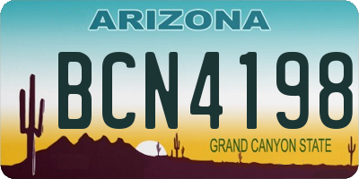 AZ license plate BCN4198