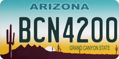 AZ license plate BCN4200