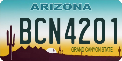 AZ license plate BCN4201