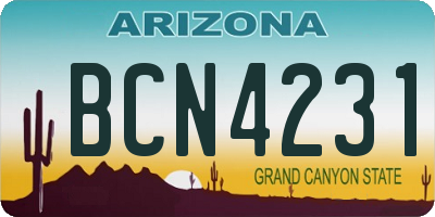 AZ license plate BCN4231