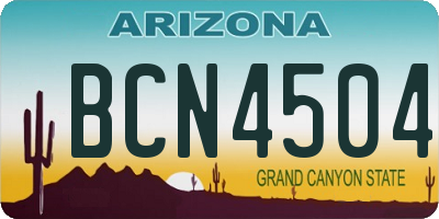 AZ license plate BCN4504