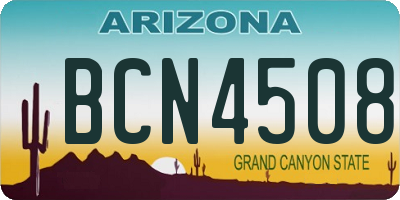 AZ license plate BCN4508