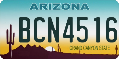 AZ license plate BCN4516