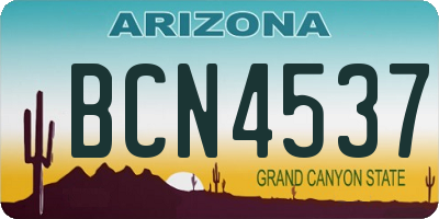 AZ license plate BCN4537