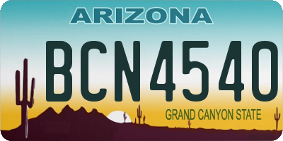 AZ license plate BCN4540