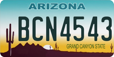 AZ license plate BCN4543