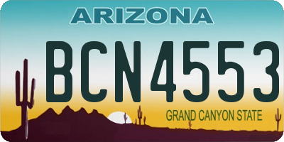 AZ license plate BCN4553