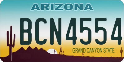 AZ license plate BCN4554