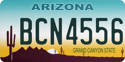 AZ license plate BCN4556