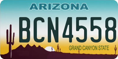 AZ license plate BCN4558