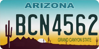 AZ license plate BCN4562