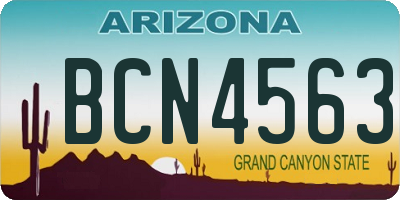 AZ license plate BCN4563